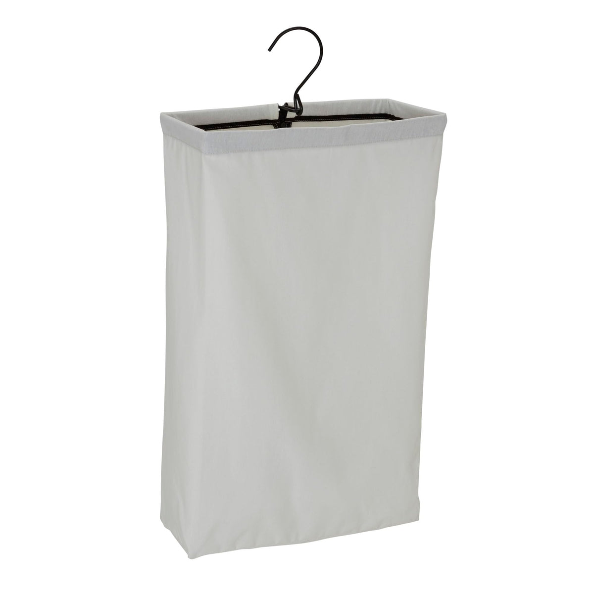 Household Essentials Door Hanging Laundry Bag in Washable Canvas with Loop Handle, Black