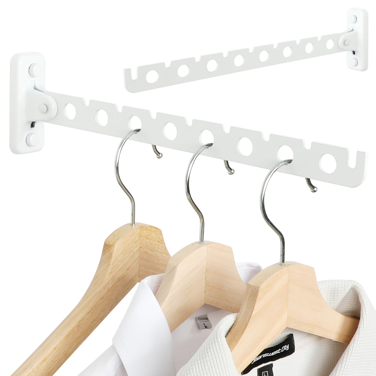 Alise Clothes Drying Racks Wall Mounted Coat Hangers,Black,2 Pcs