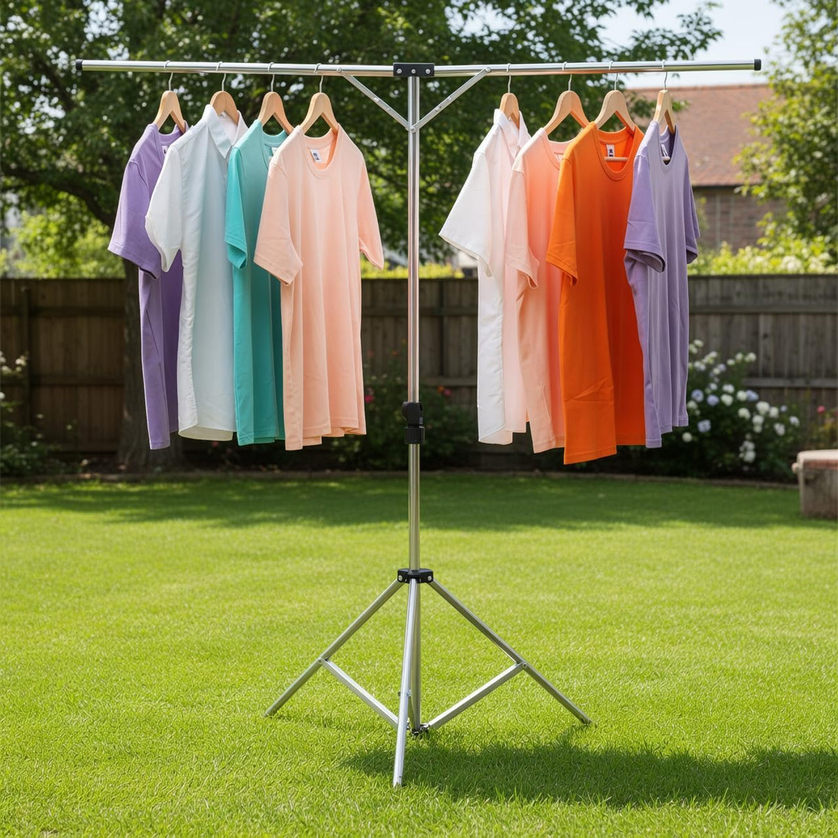 Foldable Portable Space Saving Stainless Steel Clothes Drying Rack.