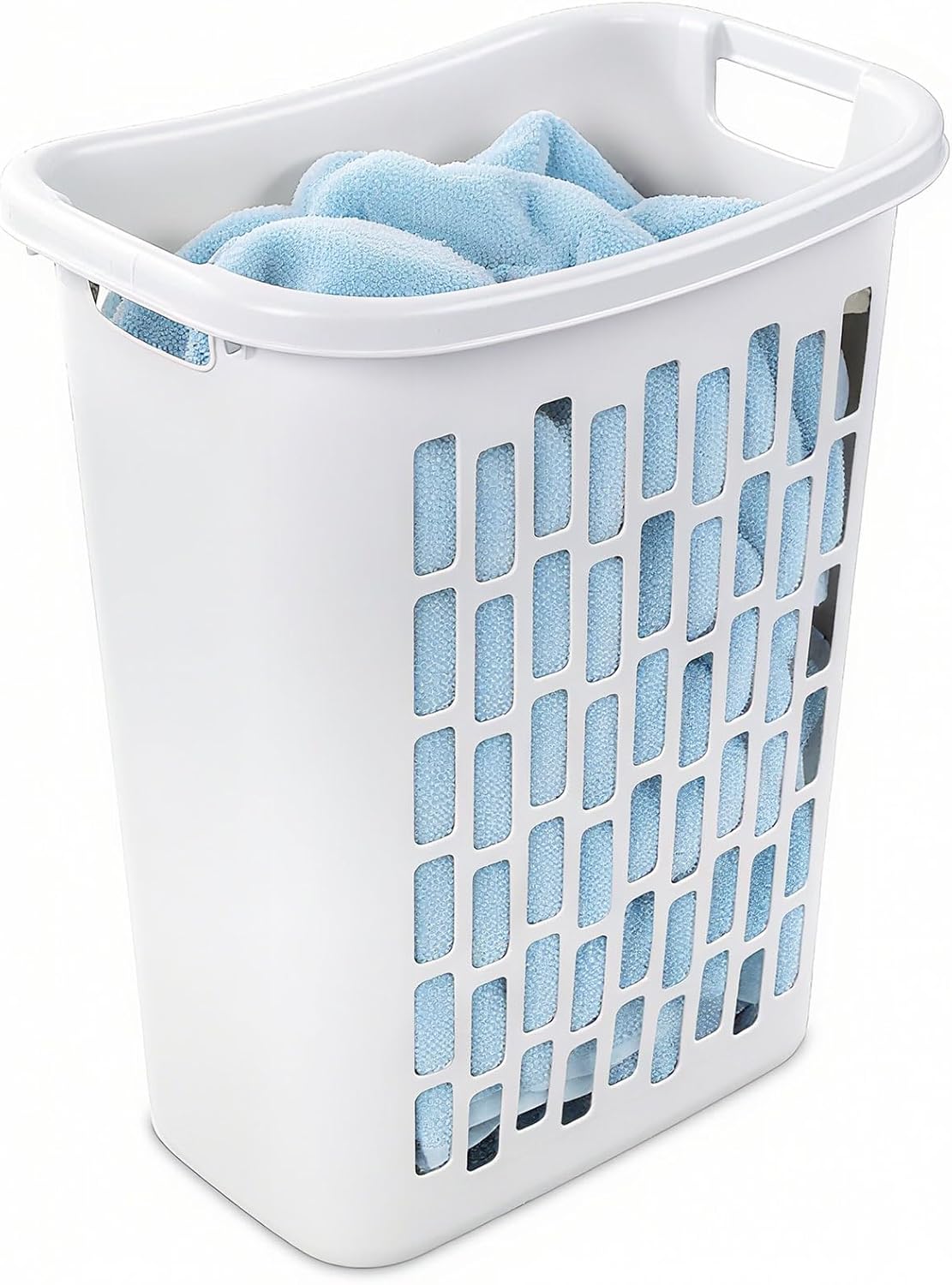 3-Pack Tall & Slim Open Rectangular Plastic Laundry Hamper, White