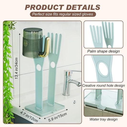 2 Pcs Kitchen Glove Holder Drying Rack Dryer Plastic Mitten Rubber Rack