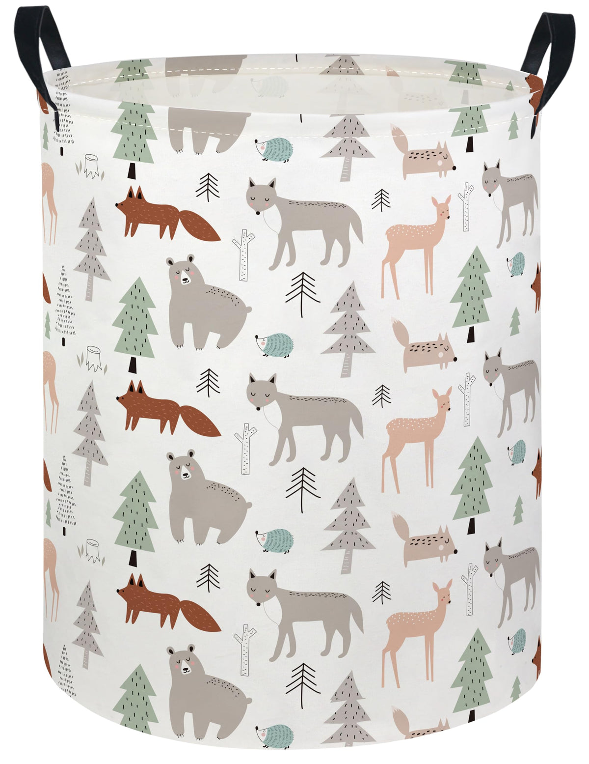 Baby Laundry Hamper kids laundry Basket Waterproof Storage Bin for Bedroom Clothes Organizer Basket Woodland Animals Room Décor(Cute Animals)