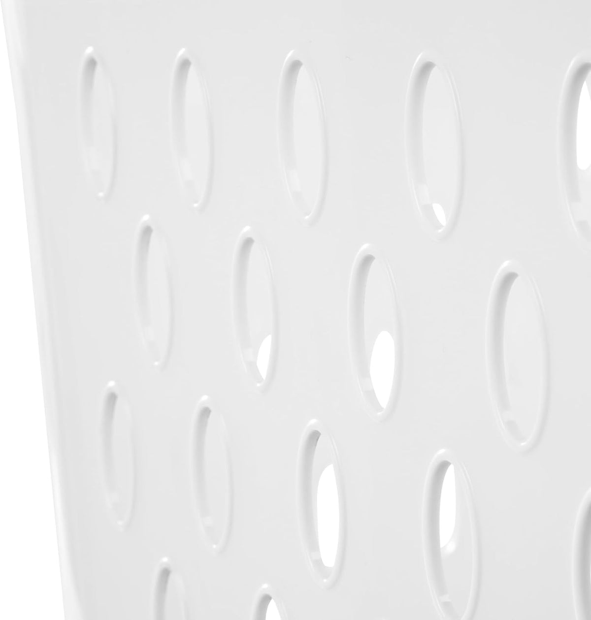 (2 Pcs) 2.7 Bushel Extra Large Plastic Laundry Basket with 2 Carry Handles, For use in the Laundry Room, Dorm Room or Bedroom，White
