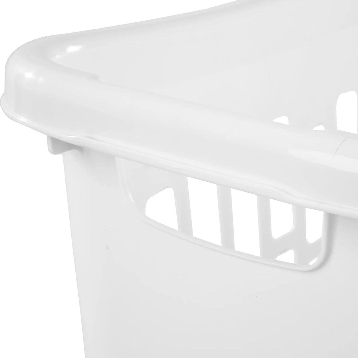 Rectangular Open Plastic Laundry Basket, Suitable for Small Spaces, White