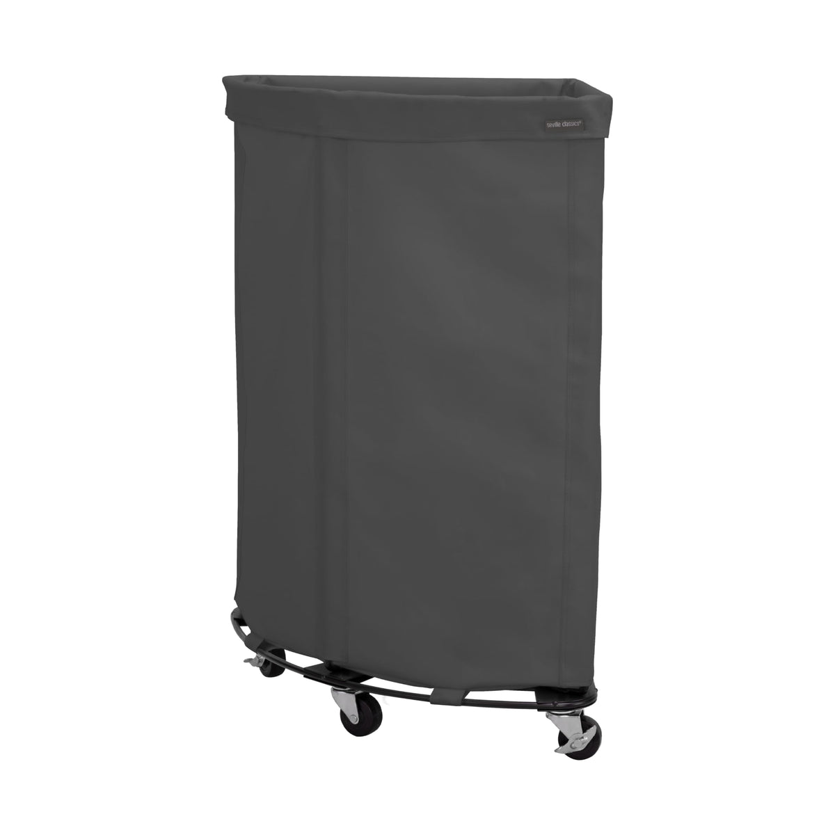 Seville Classics Large Commercial Heavy Duty Rolling Steel Frame Laundry Hamper Canvas Cart Bin, w/ Wheels for Hotel, Home, Closet, Bedroom (PATENTED), Cream, 18.1" D x 18.1" W
