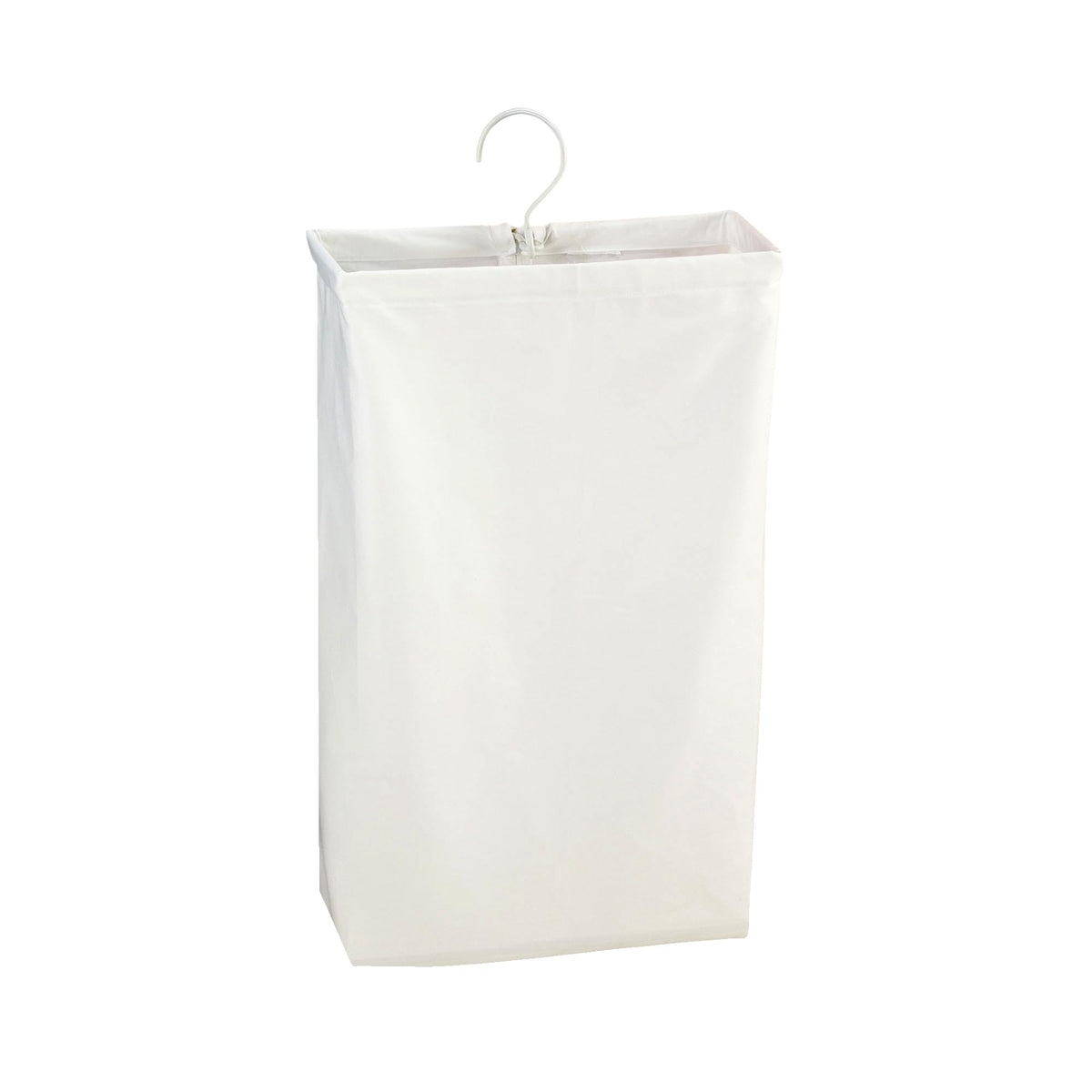Household Essentials Door Hanging Laundry Bag in Washable Canvas with Loop Handle, Black