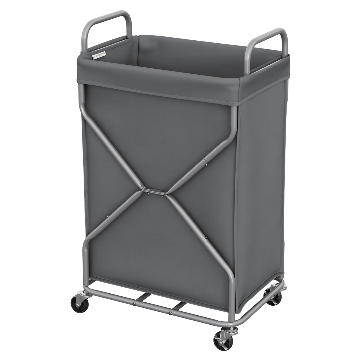 StorageWorks 2 Section Laundry Sorter with Wheels, 160L Beige Hamper Basket