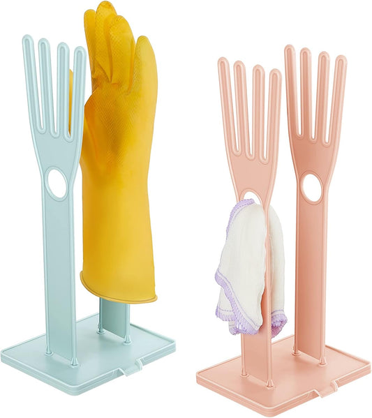 2 Pcs Kitchen Glove Holder Drying Rack Dryer Plastic Mitten Rubber Rack