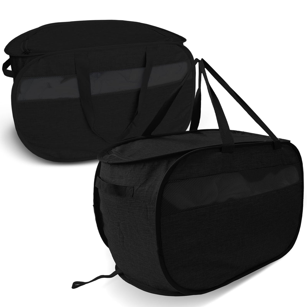Pop Up Laundry Hamper 2 Pack with Handles & Side Pockets