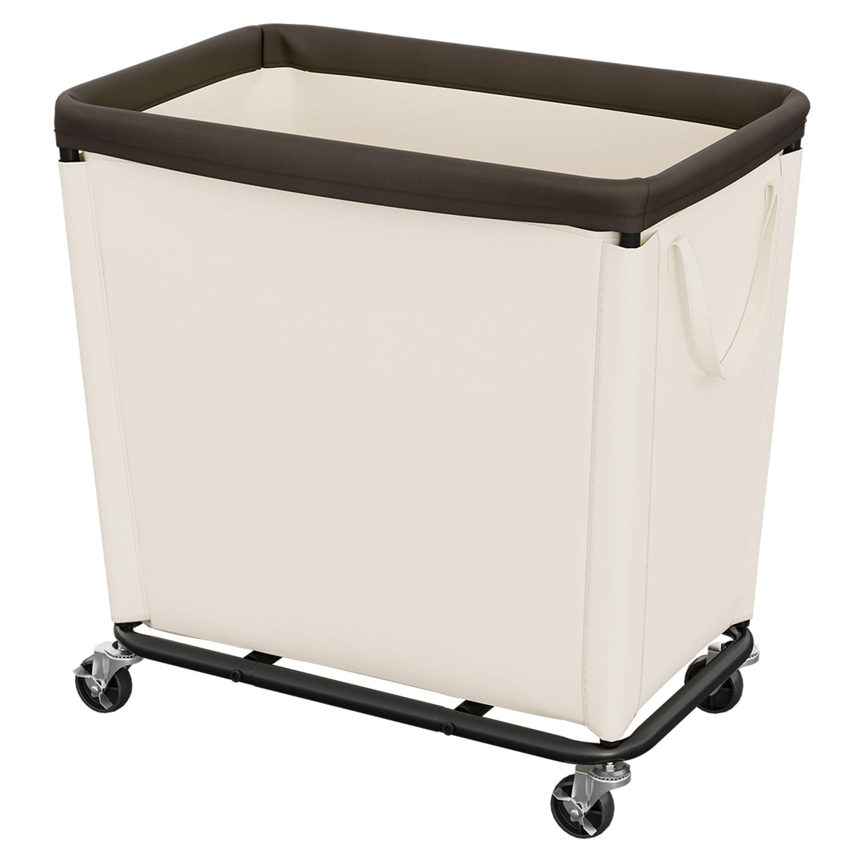 StorageWorks Laundry Hamper with Wheels, 210L Rolling Beige Basket