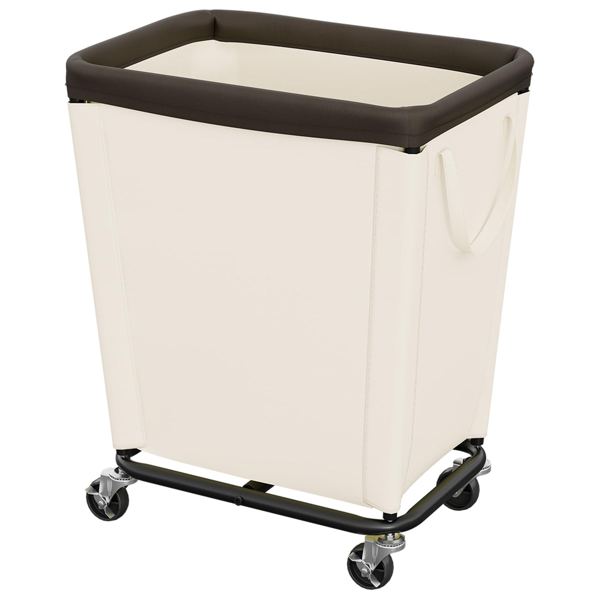 StorageWorks Laundry Hamper with Wheels, 210L Rolling Beige Basket