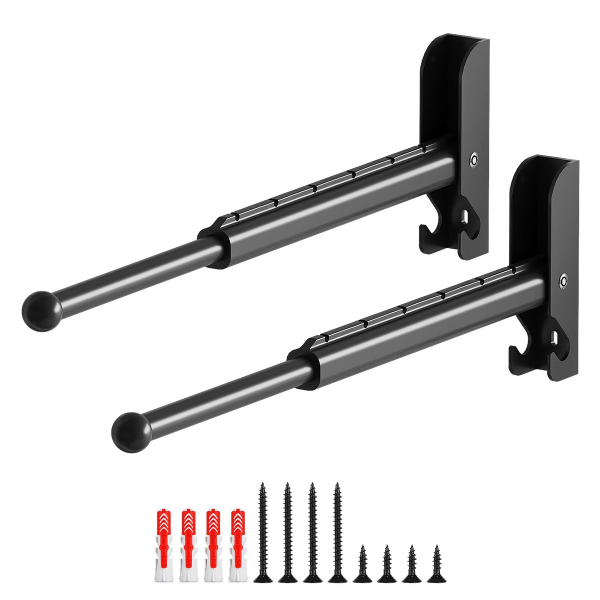 BaiNong Pull Out Wall Mounted Clothes Drying Rack Black 13" Foldable