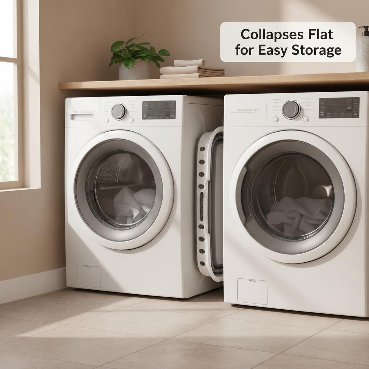 Spark Innovators No Bend Basket, Collapsible Laundry Basket with Legs