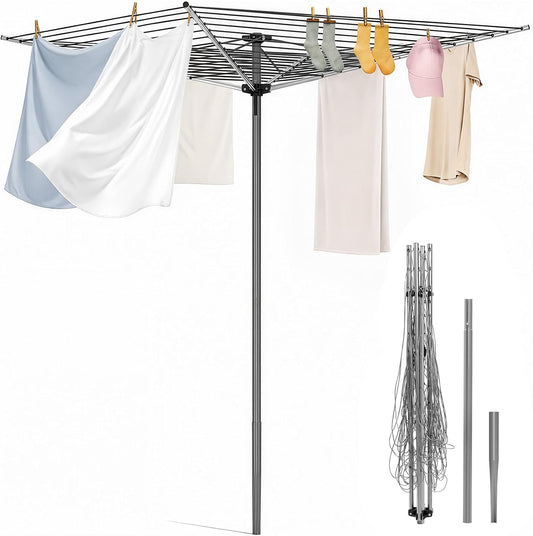APEXCHASER 131FT Outdoor Umbrella Clothes Drying Rack
