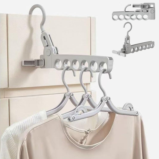 Folding Clothes Hanger Drying Rack,Travel Essentials for Laundry,Portable and Collapsible with Hook,Essentials for Cruise,Vacation,Camping,RV,Road Trip,Hotel,Business Travel, Student Apartment (Grey)