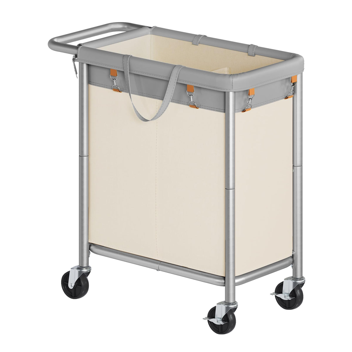 SONGMICS Laundry Basket with Wheels, 2-Section, 37.0 Gallons (140 L)