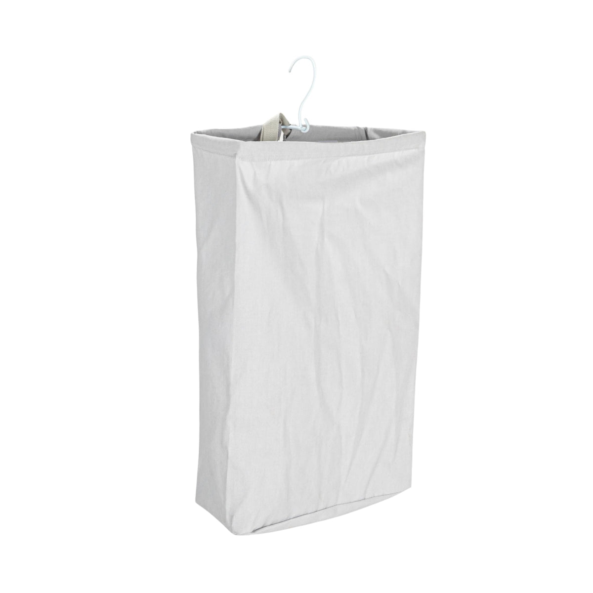 Household Essentials Door Hanging Laundry Bag in Washable Canvas with Loop Handle, Black