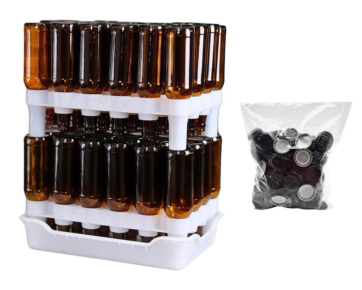 24-Bottle Wine Bottle Drying Rack | Stackable | White - Tray not included