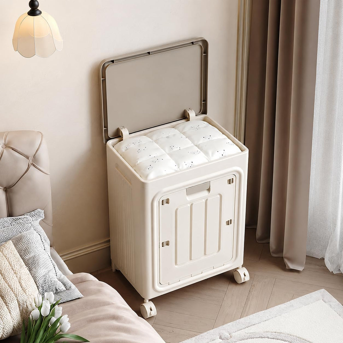 UFORU Rolling Laundry Hamper, Large Capacity with Lid & Wheels for Laundry