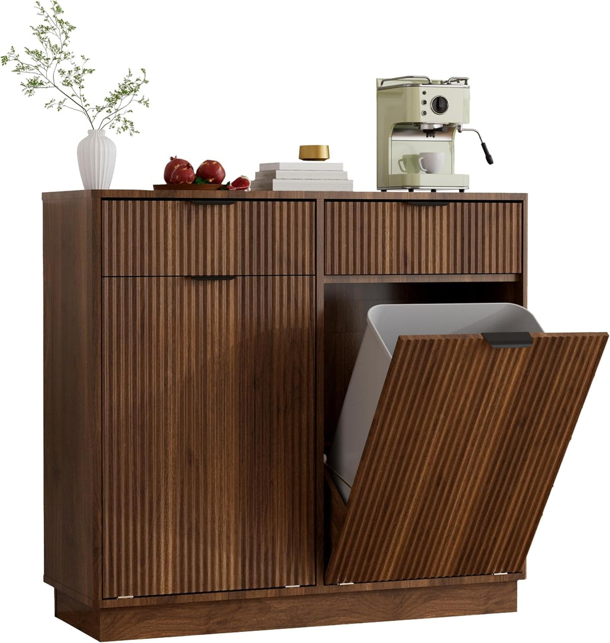 10 Gallon Tilt-Out Trash Cabinet, Laundry Hamper with Drawers.