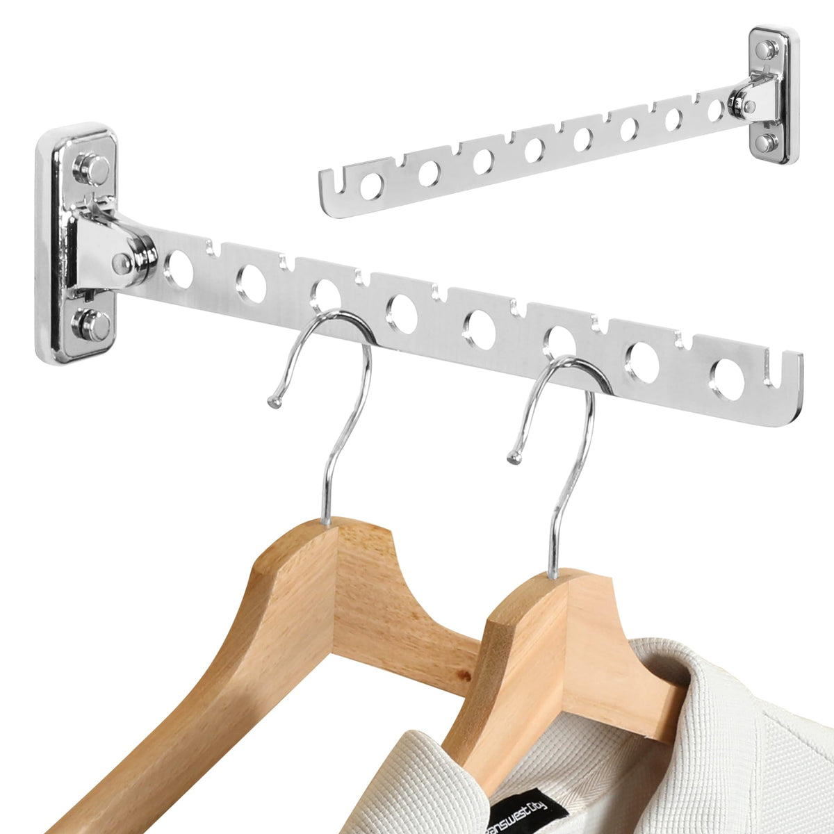 Alise Clothes Drying Racks Wall Mounted Coat Hangers,Black,2 Pcs