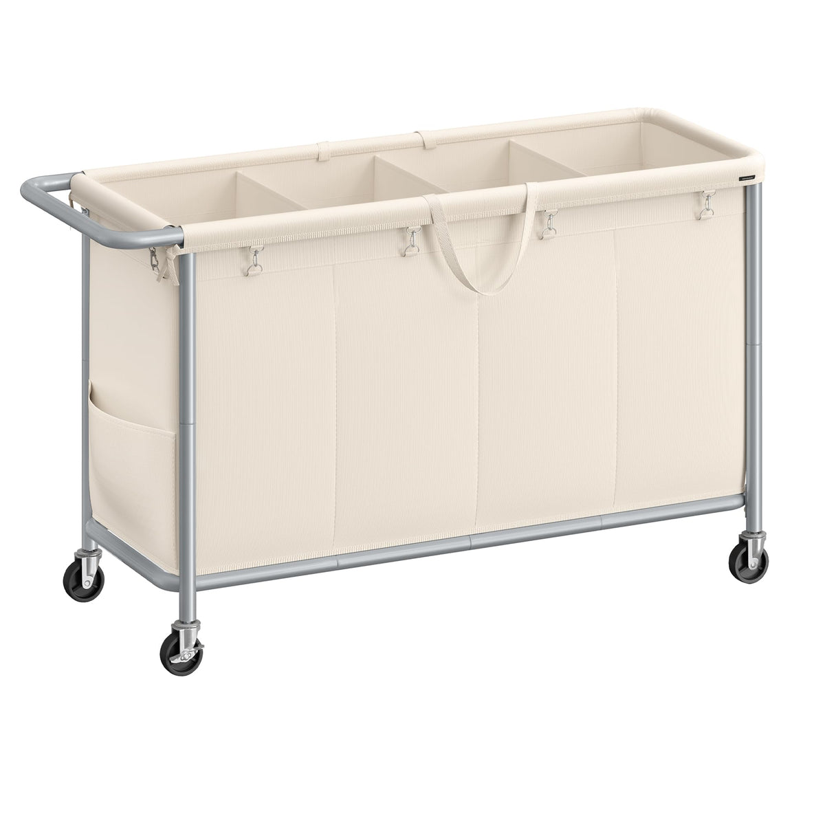 SONGMICS Laundry Basket with Wheels, 2-Section, 37.0 Gallons (140 L)