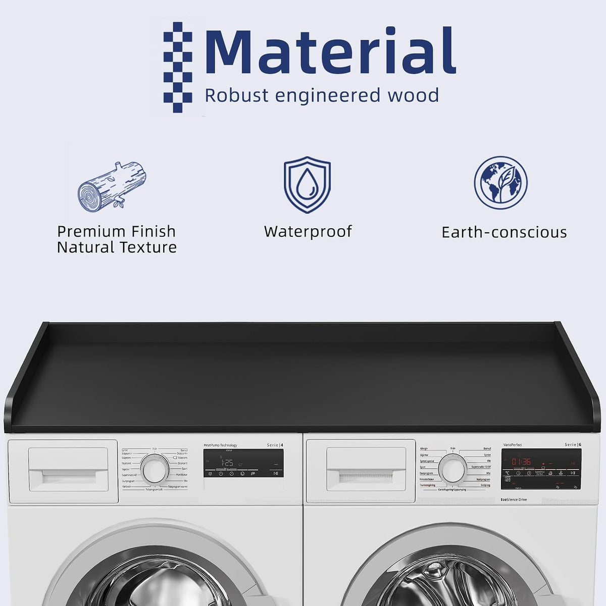 54" Width Washer Dryer Countertop for Depth Laundry Room Organization