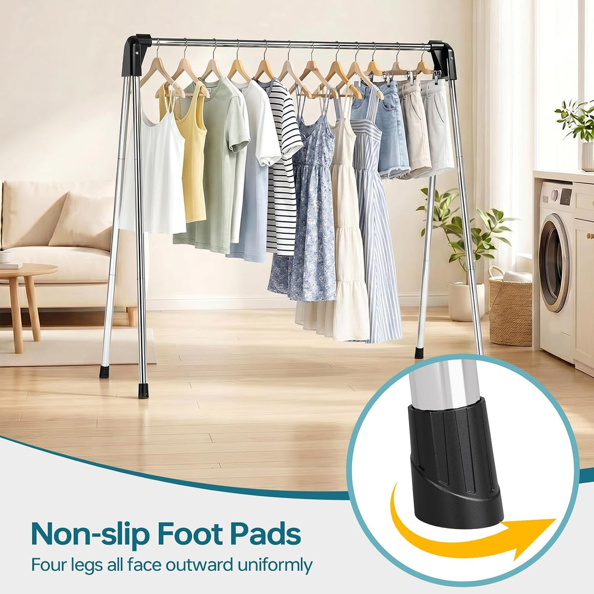 TOOLF 55 Inch Stainless Steel Collapsible Clothes Drying Rack