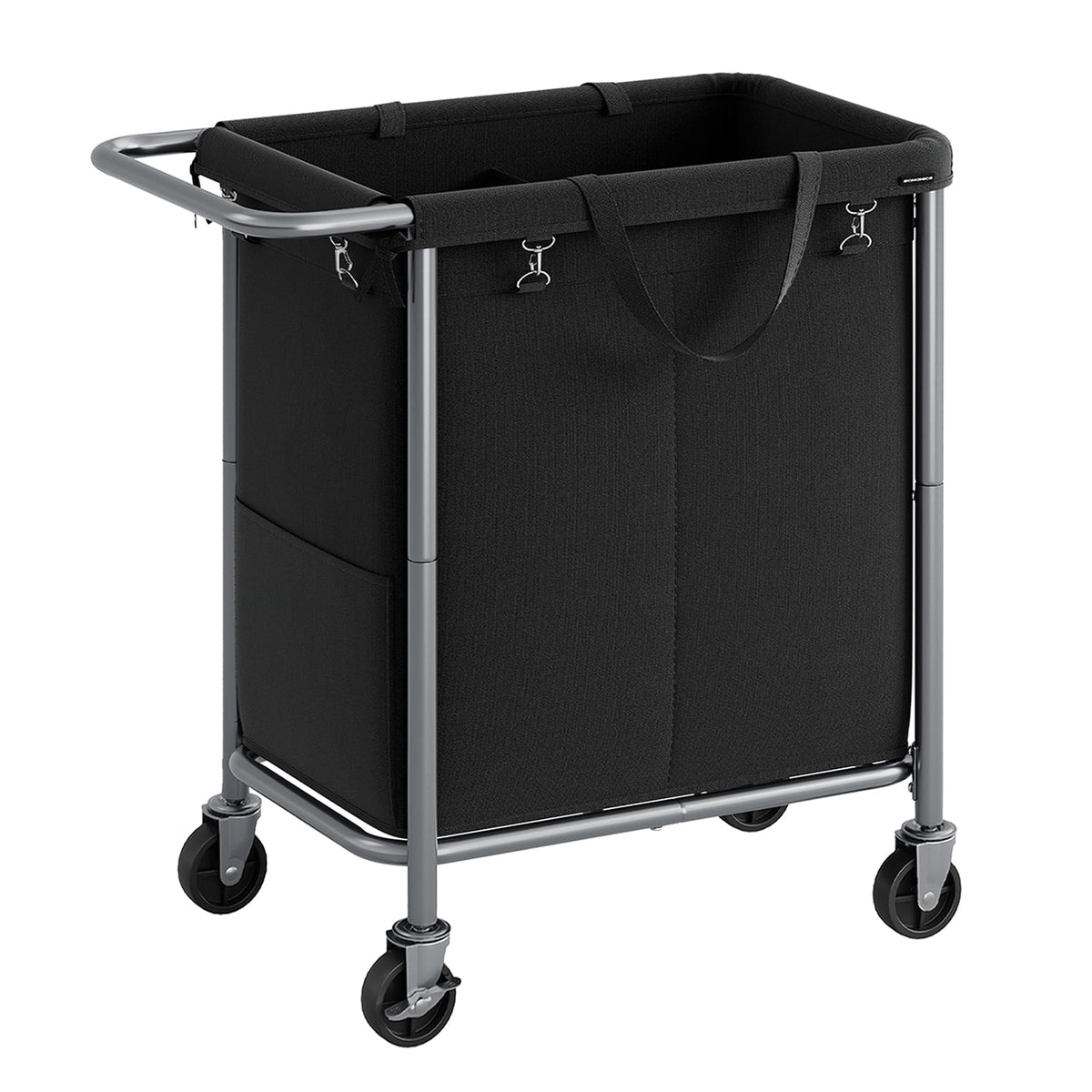 SONGMICS Laundry Basket with Wheels, 2-Section, 37.0 Gallons (140 L)