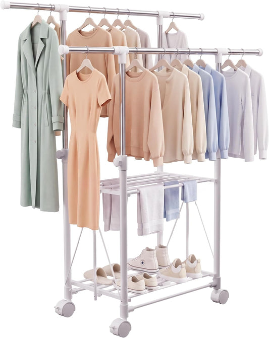 Clothes Drying Rack Foldable，Height & Length Adjustable Drying Rack