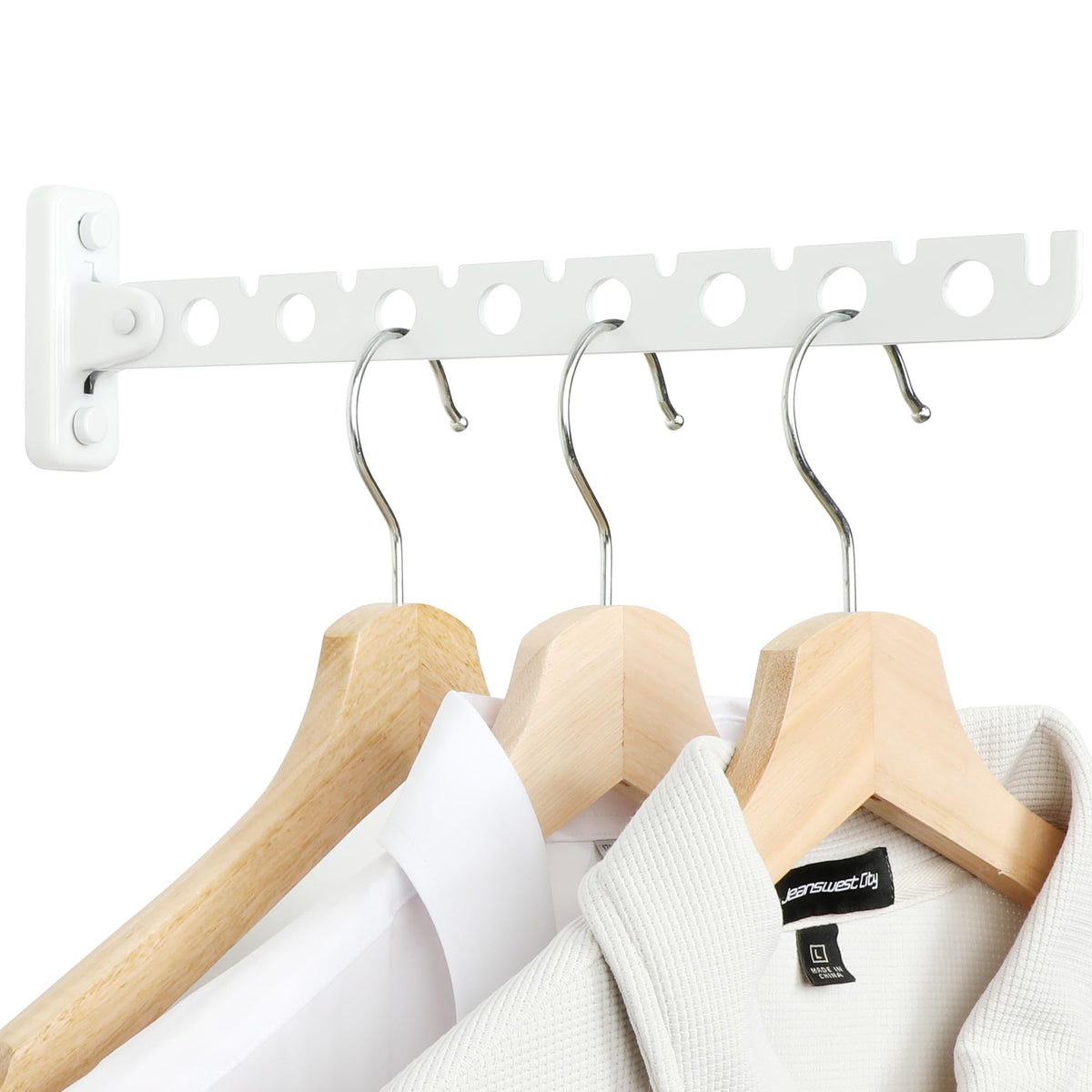 Alise Clothes Drying Racks Wall Mounted Coat Hangers,Black,2 Pcs