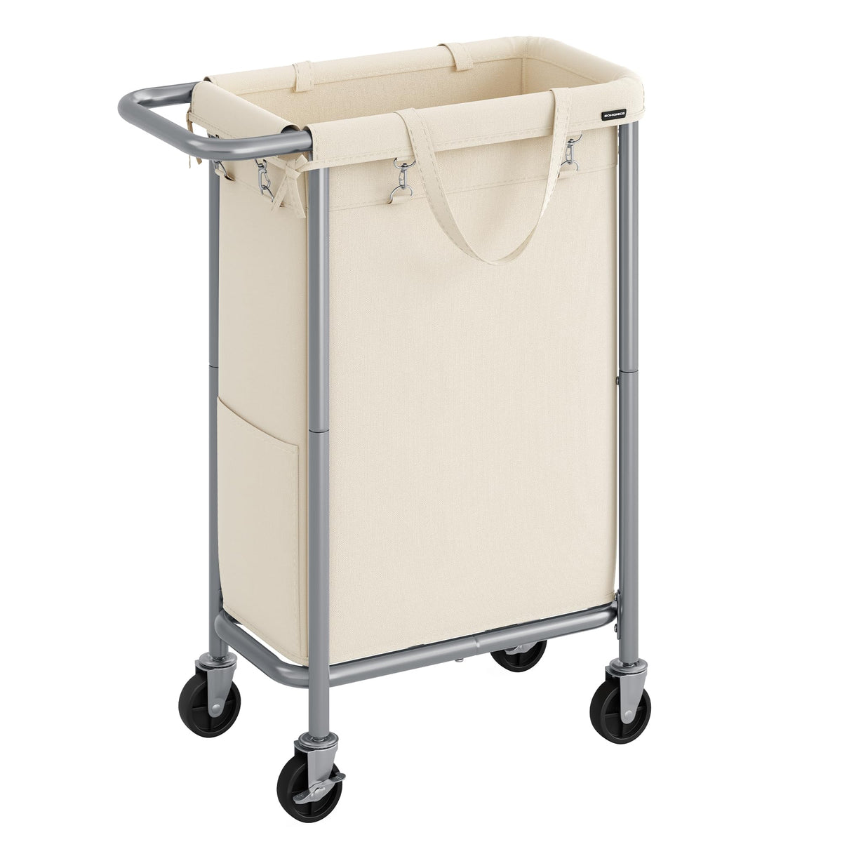 SONGMICS Laundry Basket with Wheels, 2-Section, 37.0 Gallons (140 L)