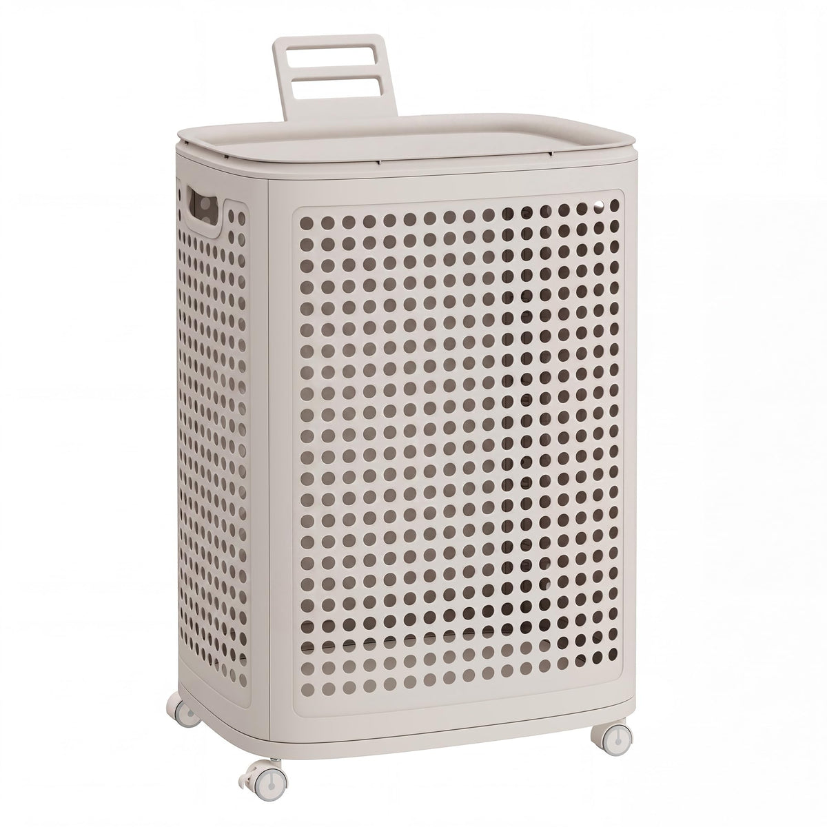 SONGMICS Laundry Hamper with Wheels, 75 L Laundry Basket with Lid