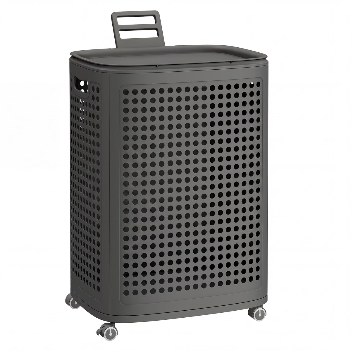SONGMICS Laundry Hamper with Wheels, 75 L Laundry Basket with Lid