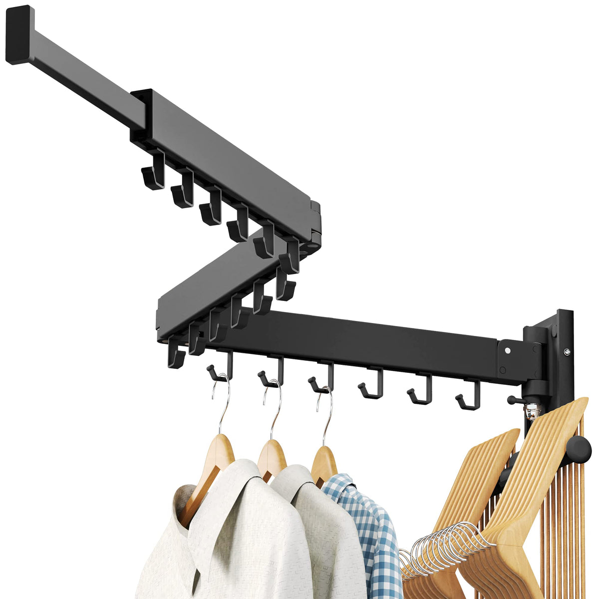 Wall Mounted Drying Rack, Foldable Clothes Drying Rack for Laundry Room