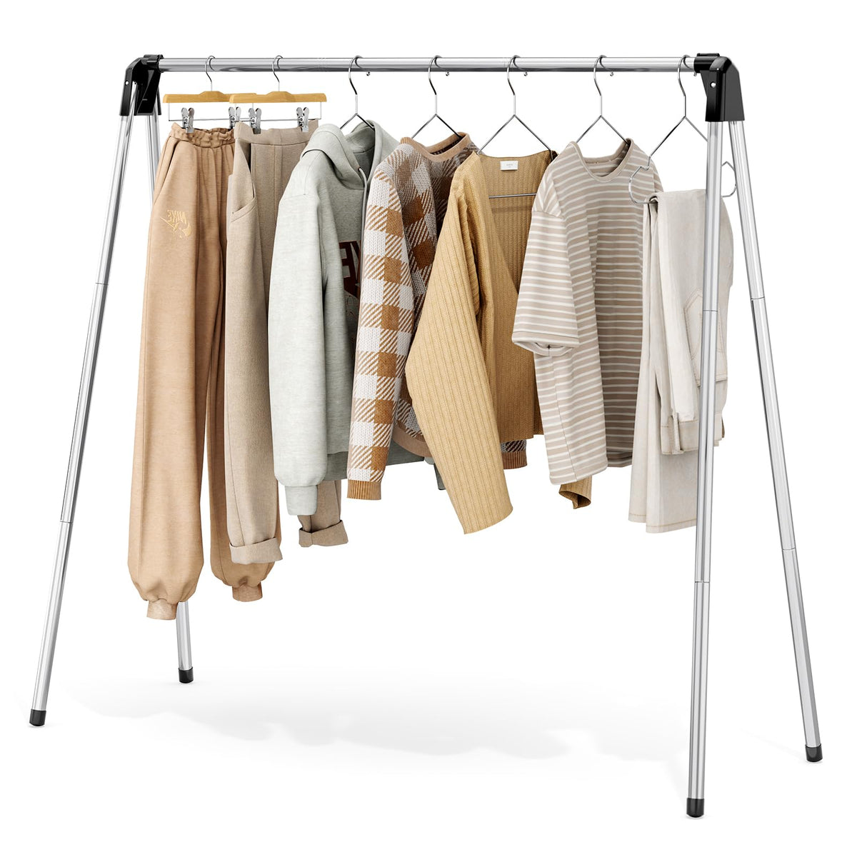 TOOLF 55 Inch Stainless Steel Collapsible Clothes Drying Rack