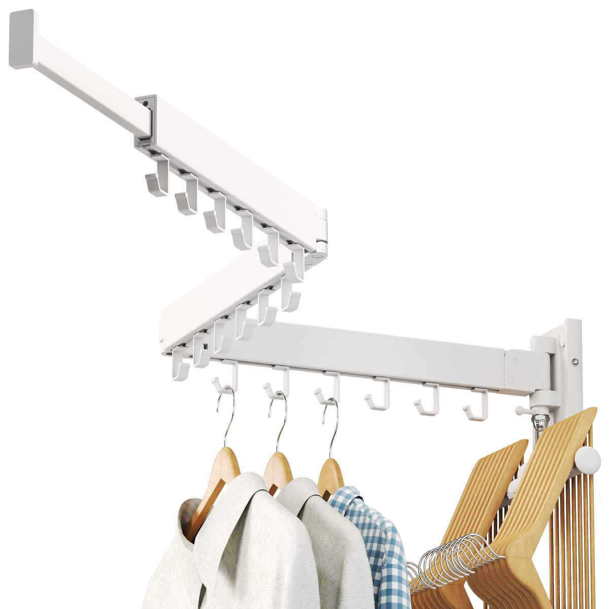 Wall Mounted Drying Rack, Foldable Clothes Drying Rack for Laundry Room