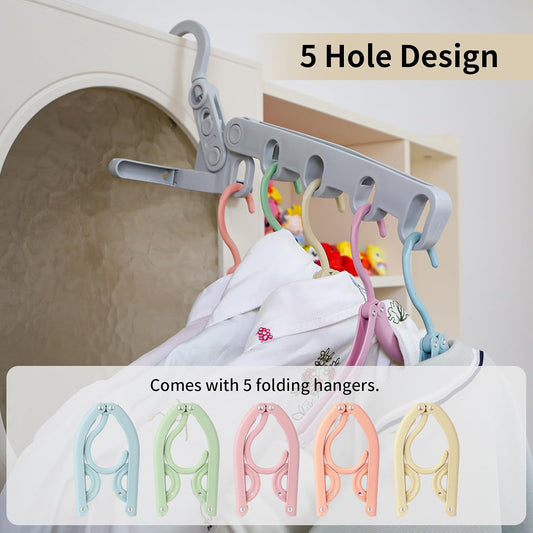 1Pcs Clothes Drying Rack Foldable and 5 Pcs Travel Hangers and 1pcs Organizer Bag,Foldable Design Doesn't take up Much Space, Great Combo for Travel/Hotel/Cruise.