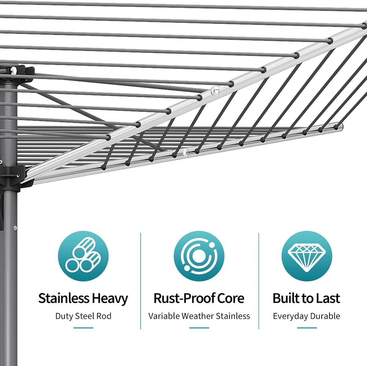 APEXCHASER 131FT Outdoor Umbrella Clothes Drying Rack