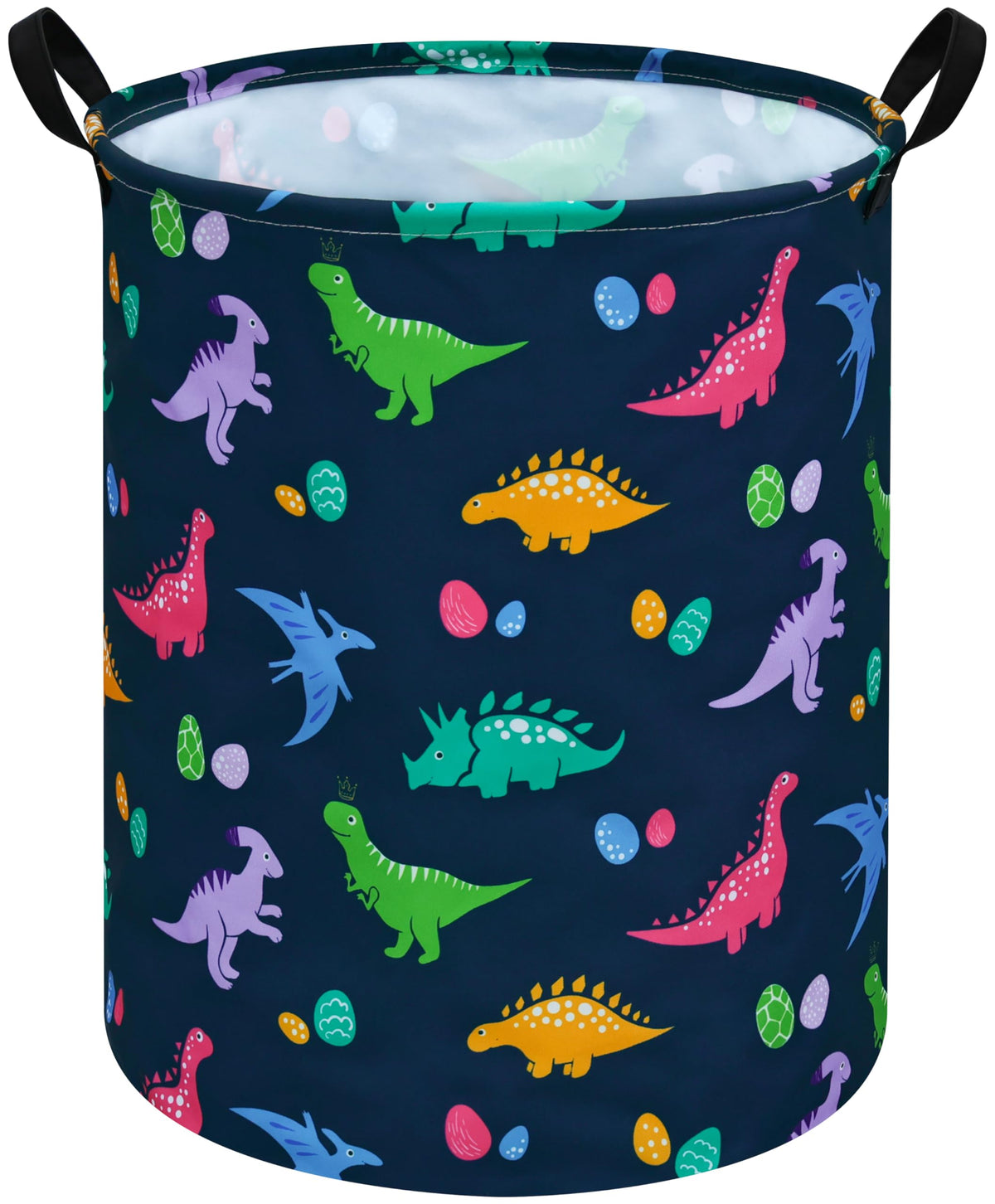Collapsible Kids Laundry Basket Clothes Hamper, Foldable Storage Organizer Bin, Toy Clothes Storage with Handles for Boys Girls Bedroom, Room Decor Purple Rainbown