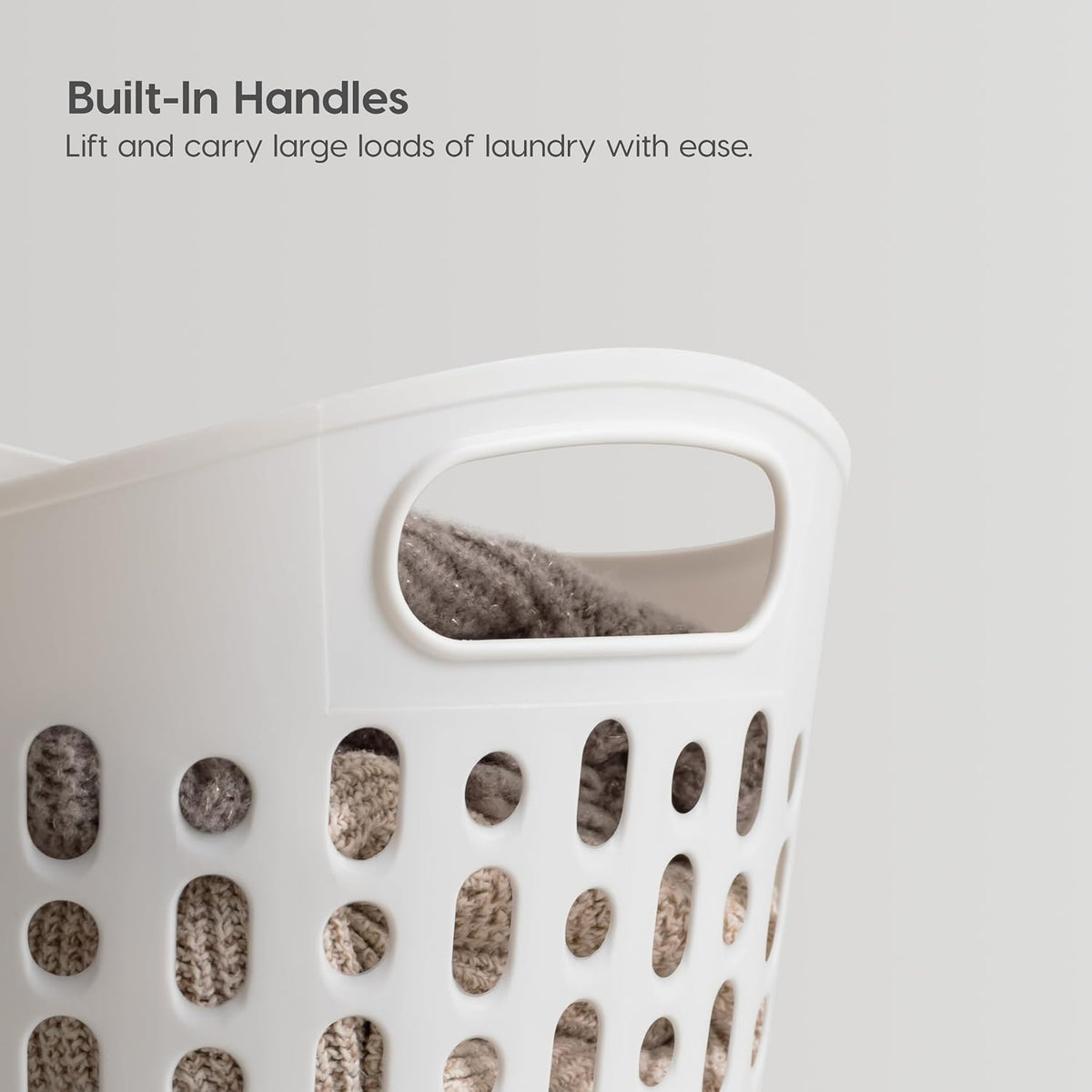 IRIS USA Plastic Laundry Hamper, 27L- 3 PK, Flexible, Ventilation, White