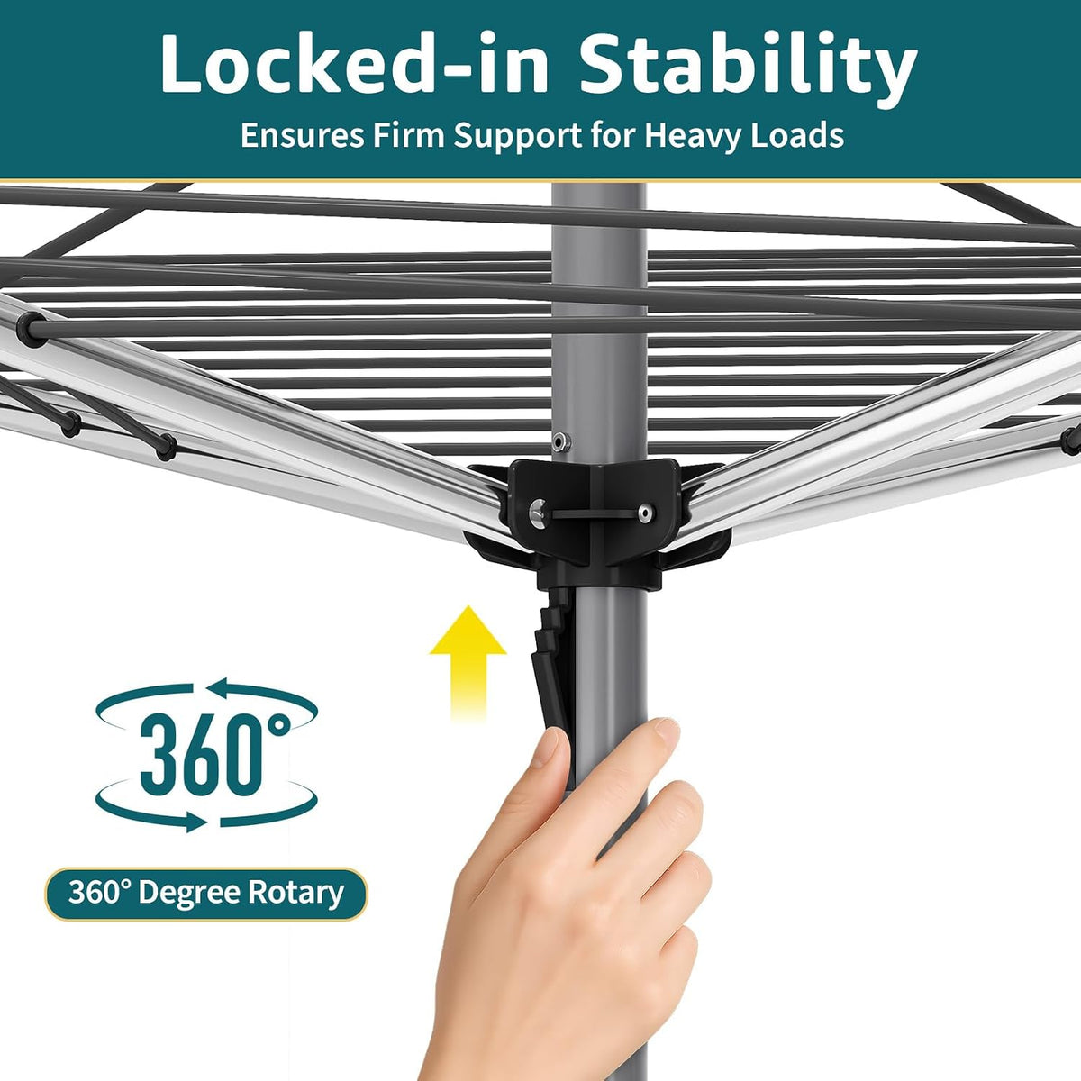APEXCHASER 131FT Outdoor Umbrella Clothes Drying Rack