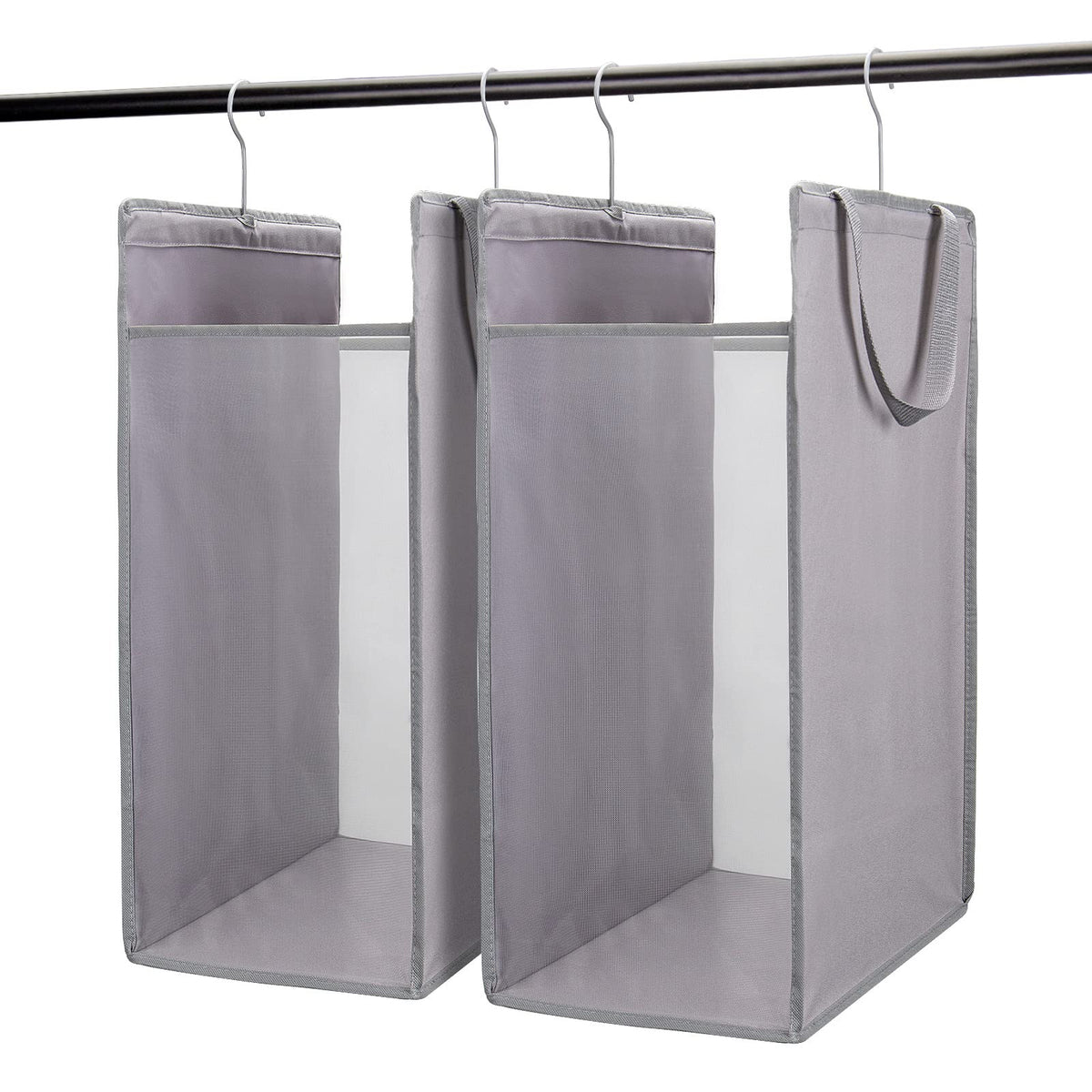 FENTEC Hanging Laundry Hamper，2 Pack Grey Hanging Laundry Basket