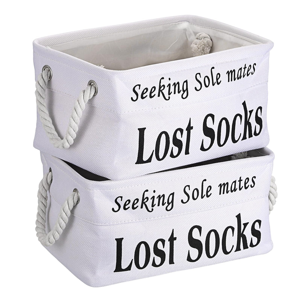 Lost Socks Basket for Laundry Room, Fabric Missing Sock Holder, Gray