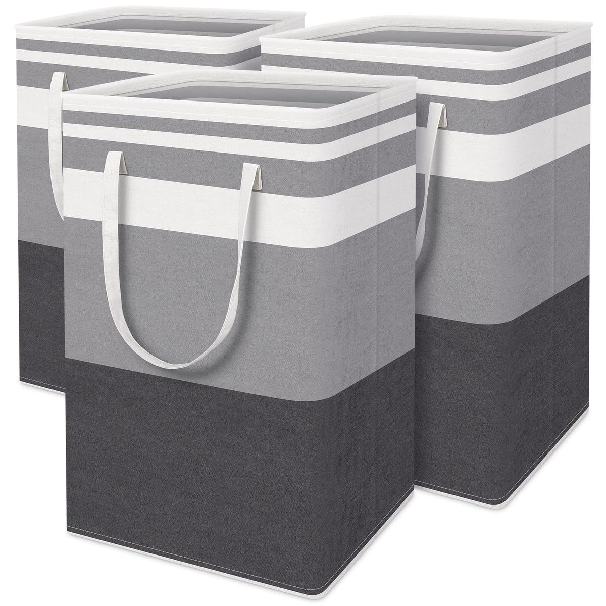HomeHacks Laundry Basket Hamper, 3‑Pack 88L Collapsible Clothes Storage