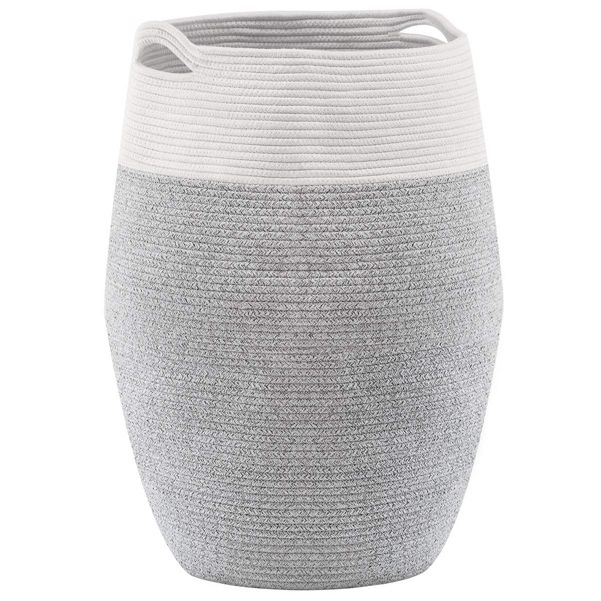 Extra Large Cotton Rope Laundry Hamper Basket, 105L Blanket Basket