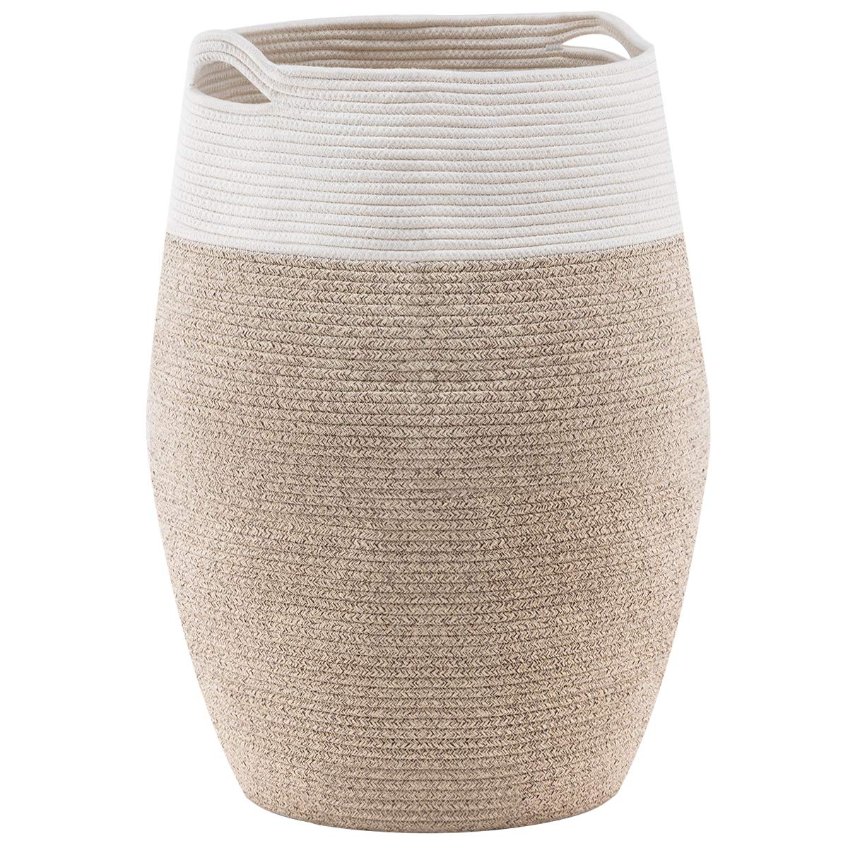 Extra Large Cotton Rope Laundry Hamper Basket, 105L Blanket Basket