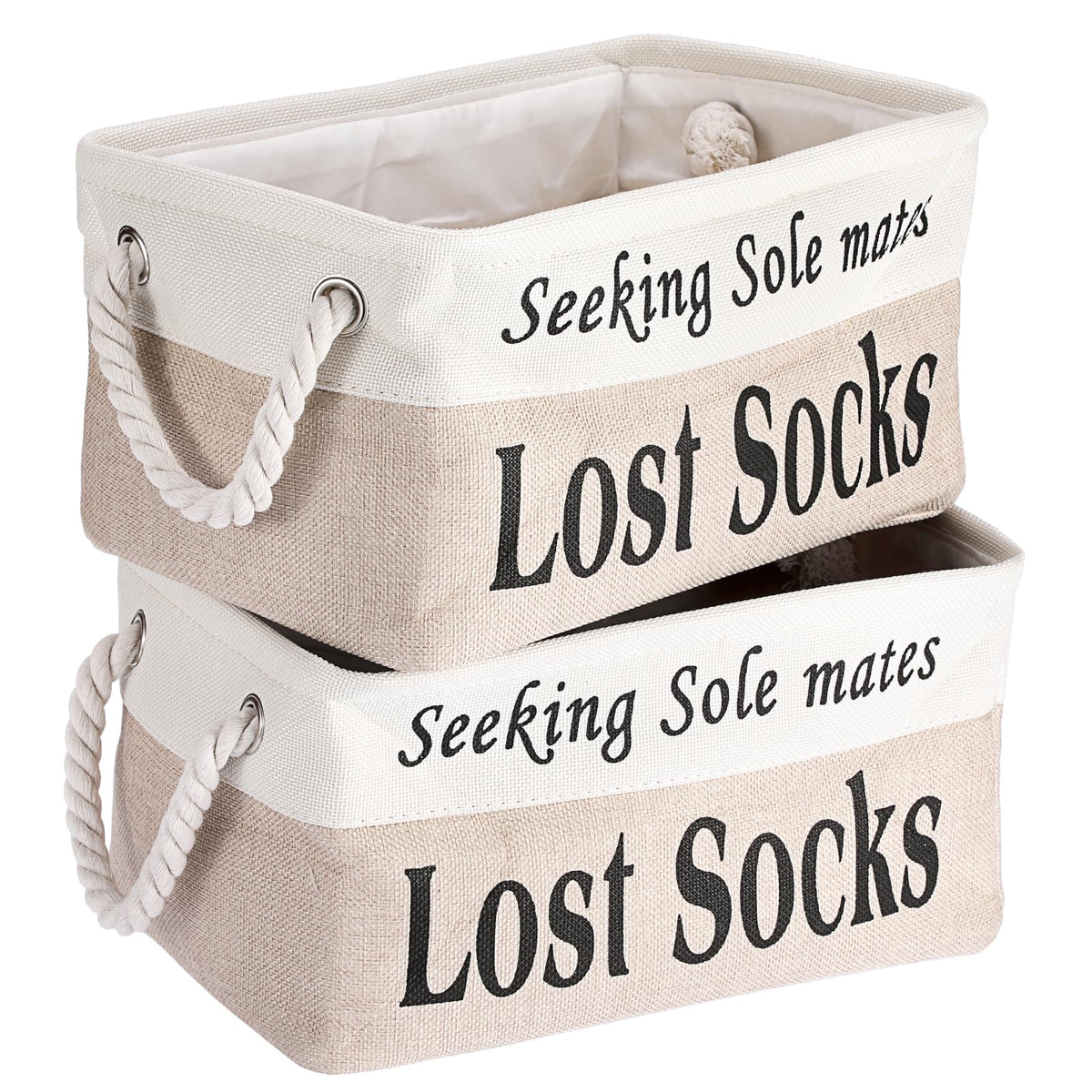 Lost Socks Basket for Laundry Room, Fabric Missing Sock Holder, Gray