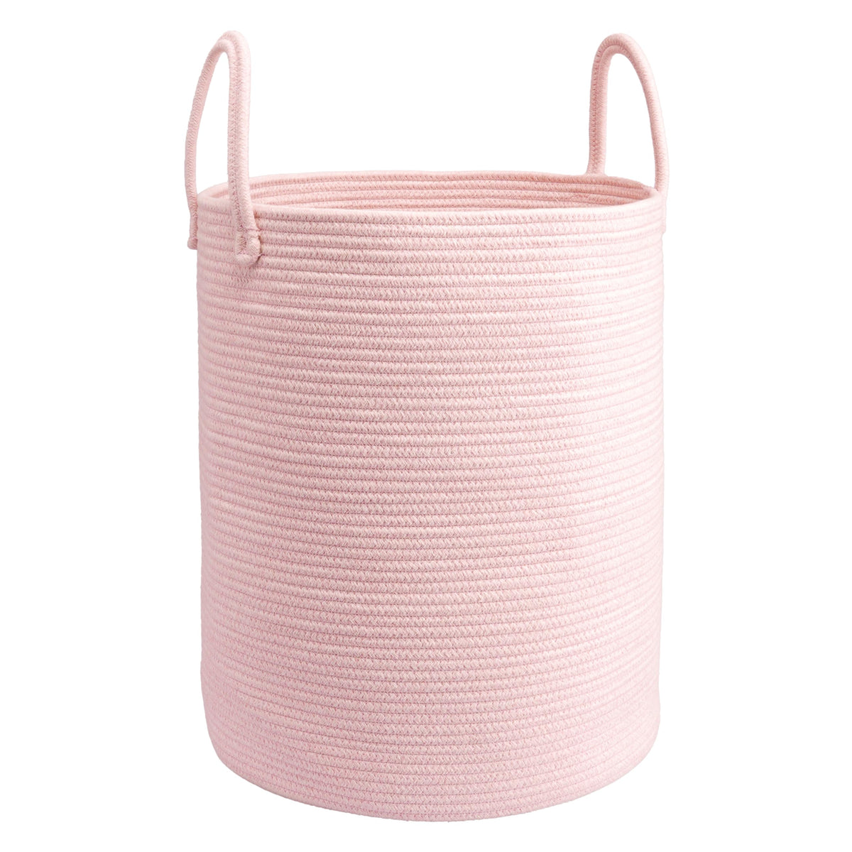 Woven Cotton Rope Laundry Basket, 15" x 20" Laundry Hamper, Black