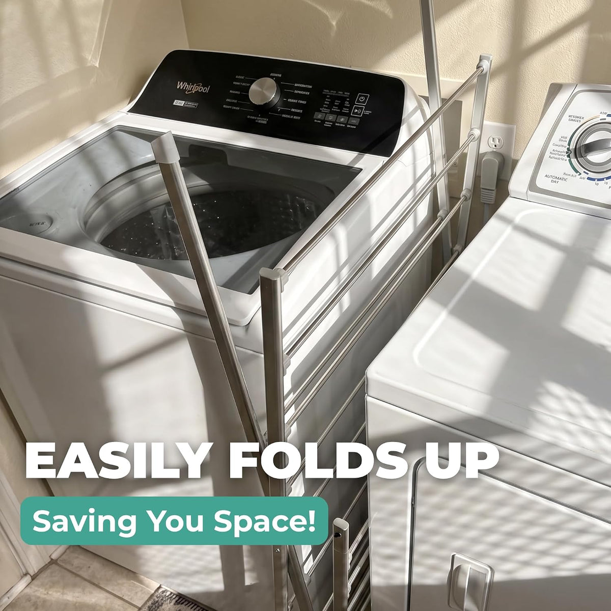 TOTES BABIES - Folding Aluminum Laundry Drying Rack for Clothes & Towels
